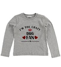 Dolce & Gabbana Bluse - Millennials - Grmeleret m. Fan Print