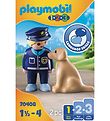 Playmobil 1.2.3 - Politibetjent Med Hund - 70408 - 2 Dele