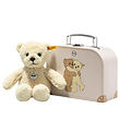 Steiff Bamse - 21 cm. - Mila Teddy Bear - In Suitcase - Vanilla