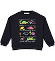 Green Cotton x WWF Sweatshirt - Sort m. Dinosaurer