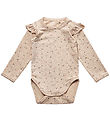 Petit by Sofie Schnoor Body l/ - Nougat m. Prikker/Blomster