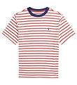 Polo Ralph Lauren T-shirt - Hvid/Rdstribet m. Navy