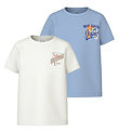 Name It T-shirt - NkmVelix - 2-pak - Chambray Blue/Bright White