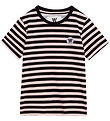 Wood Wood T-Shirt - Ola - Pink/Black Stripes