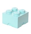 LEGO Storage Opbevaringsboks - 4 Knopper - 25x25x18 - Aqua Ligh