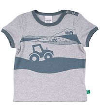 Freds World T-shirt - Farming - Pale Grey m. Traktor
