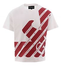 Emporio Armani T-shirt - Hvid/Rd m. Logo