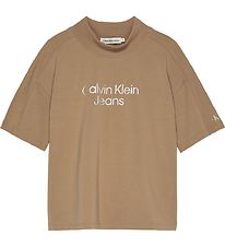 Calvin Klein T-shirt - Cut Seams Stack - Timeless Camel