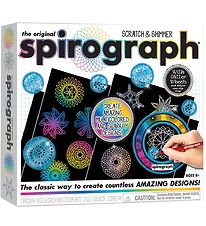 Spirograph Tegnest - 28 Dele - Scratch & Shimmer
