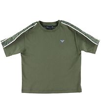 Emporio Armani T-shirt - Armygrn m. Logostribe