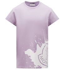 Moncler T-shirt - Lilla m. Hvid
