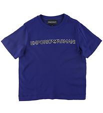 Emporio Armani T-shirt - Blu Faro m. Sort