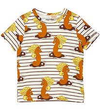 Mini Rodini T-shirt - Unicorn Seahorse - Brun