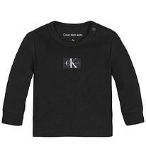 Calvin Klein Bluse - Monogram Rib - Black