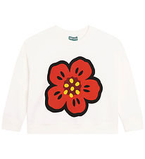 Kenzo Sweatshirt - Ivory/Rd m. Blomst