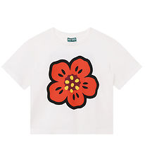 Kenzo T-shirt - Ivory/Rd m. Blomst