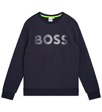 BOSS Sweatshirt - Navy m. Hvid