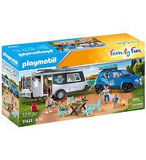 Playmobil Family Fun - Campingvogn Med Bil - 71423 - 128 Dele