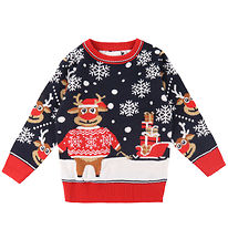 Jule-Sweaters Bluse - The Bringing Christmas Gifts Sweater - Nav
