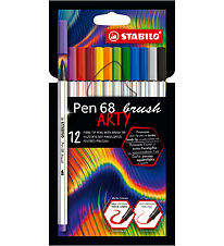 Stabilo Tuscher - Pen 68 Brush Arty - 12 stk. - Multifarvet