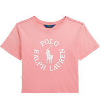 Polo Ralph Lauren T-shirt - Pink m. Hvid