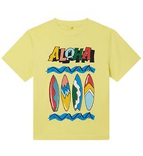 Stella McCartney Kids T-shirt - Gul m. Surfbrtter