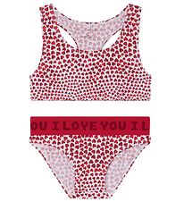 Stella McCartney Kids Bikini - UV50+ - Hvid/Rd m. Hjerter