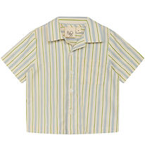 Flss Skjorte - Bobby - Blue/Green Stripe