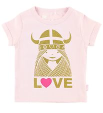 Danef T-shirt - DaneAlva - Lys Rosa m. Love Freja