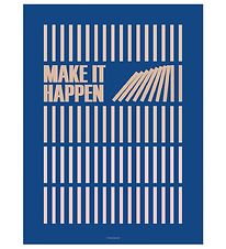 Vissevasse Plakat - 30x40 - Make It Happen - Navy