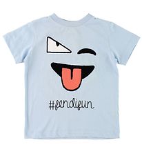 Fendi Kids T-shirt - Lysebl m. Ansigt
