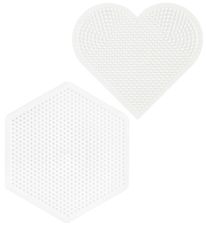 Hama Midi Perleplader - 2-pak - Hjerte & Sekskant