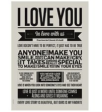 I Love My Type Plakat - 50x70 - I Love You - Warm Grey