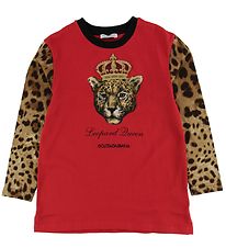 Dolce & Gabbana Bluse - Animal - Rd/Leopard