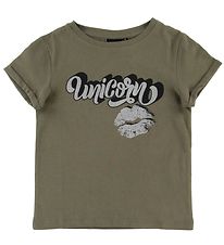 Petit by Sofie Schnoor T-shirt - Liva - Armygrn m. Unicorn