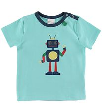 Freds World T-shirt - Hello Robot - Aqua