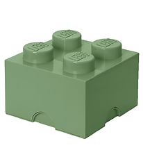LEGO Storage Opbevaringsboks - 4 Knopper - 25x25x18 - Stvet Gr