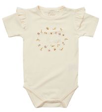 Petit by Sofie Schnoor Body k/ - Dicte - Off White m. Blomster