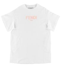 Fendi T-shirt - Hvid m. Lyserd Logo