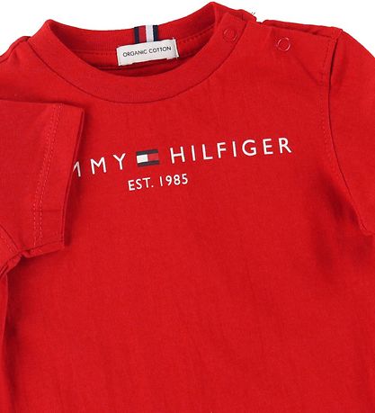 Tommy Hilfiger T-shirt - Essential - Organic - Deep Crimson
