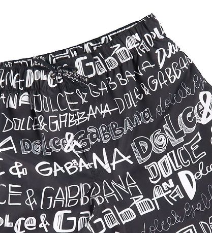 Dolce & Gabbana Badeshorts - DNA - Sort m. AOP Logo