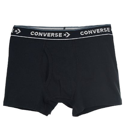 Converse Boxershorts - 2-pak - Sort/Grstribet