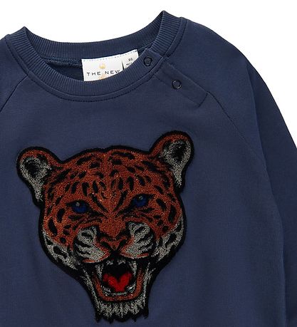 The New Siblings Sweatshirt - TnsDombat - Mood Indigo m. Leopard