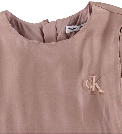 Calvin Klein Kjole - Metallic Shine Dress - Dark Blush