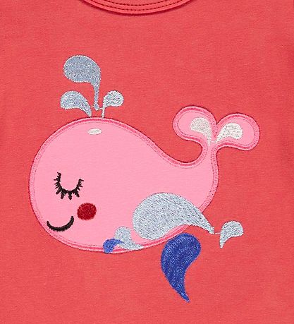 Freds World T-Shirt - Baby - Hello Whale - Cranberry
