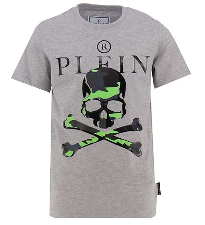 Philipp Plein T-shirt - Grmeleret m. Skelethoved