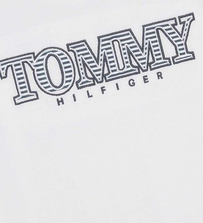 Tommy Hilfiger T-Shirt - Stripe Logo - Hvid