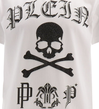 Philipp Plein T-shirt - Hvid m. Sort/Similisten