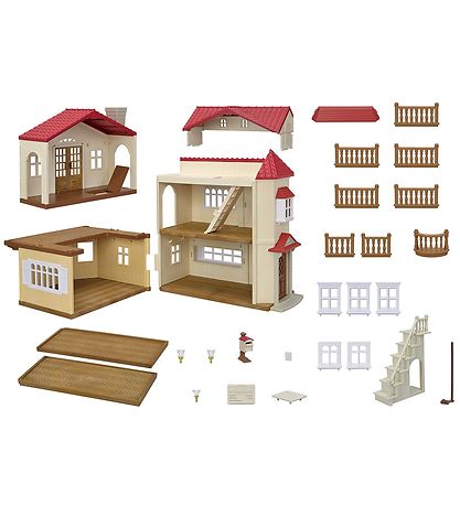 Sylvanian Families - Red Roof Country Home - Secret Attic Playro