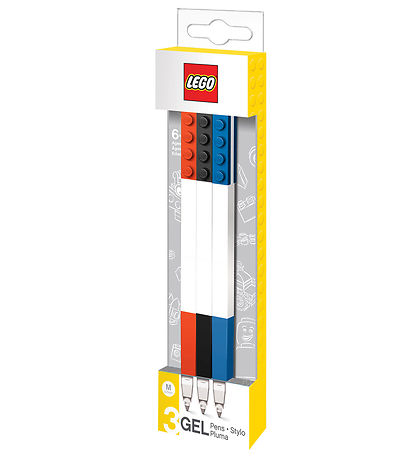 LEGO Stationery Gel Pens - 3-pak - Rd/Bl/Sort